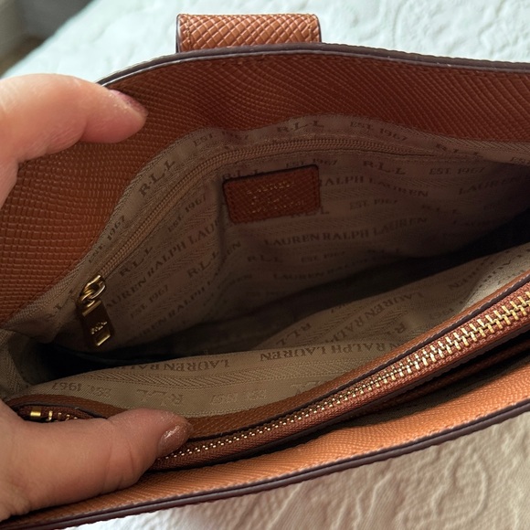 Lauren Ralph Brown Leather Crossbody Bag - Picture 5 of 7